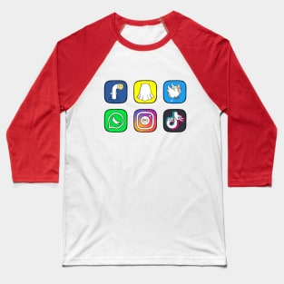 Social media Baseball T-Shirt